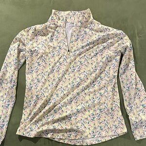 Walter Hagen Fresco Ditsy Lemon Quarter-Zip Long Sleeve Top